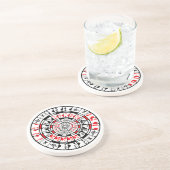 Coaster Dartboard Card Design Zandsteen Onderzetter (Zijkant)