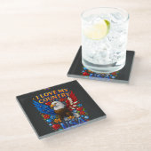 Coaster Design: I Love My Country - USA Glazen Onderzetter (Schuin)