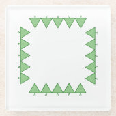 Coaster - Driehoekige Kerstbomen Glazen Onderzetter (Voorkant)