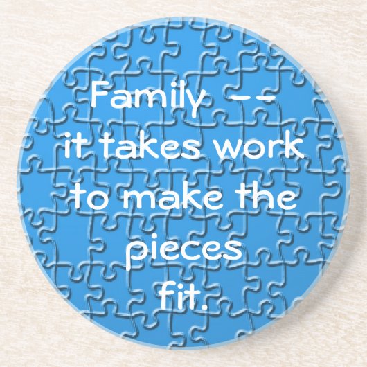 Coaster - Family takes work-puzzel Zandsteen Onderzetter (Voorkant)