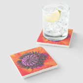 Coaster, floral design stenen onderzetter (Zijkant)