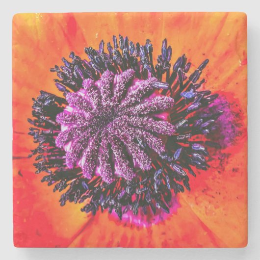 Coaster, floral design stenen onderzetter (Voorkant)