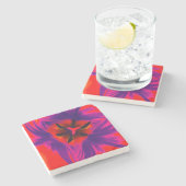 Coaster, floral design, tulip stenen onderzetter (Zijkant)