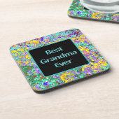 Coaster for Grandmother - "Best Grandma Ever"  Bier Onderzetter (Linkerzijde)