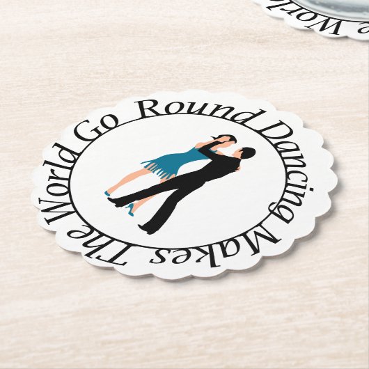 Coaster for the Round Danceer Kartonnen Onderzetters (Gekanteld)
