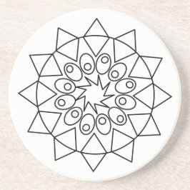 Coaster - Mandala om in te kleuren Zandsteen Onderzetter