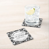 Coaster Save The Date - Elegante Zwart en Wit Kartonnen Onderzetters (Insitu)