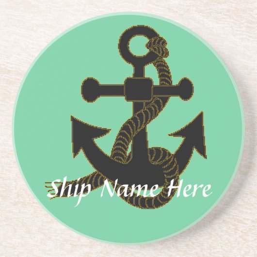 Coaster - Scheepsanker met naam Zandsteen Onderzetter (Voorkant)