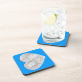 Coaster Set - Blauwe Hart Frame Drankjes Onderzetter (Rechterzijde)