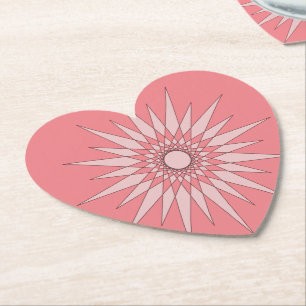 Coaster - Starburst-patroon in roze Kartonnen Onderzetters