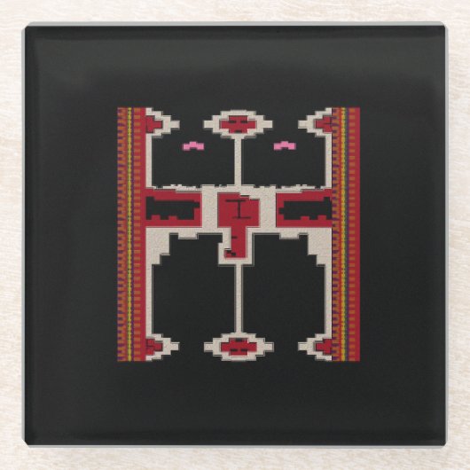 Coaster with Design of Borneo Glazen Onderzetter (Voorkant)