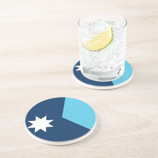 Coaster with Flag of Minnesota, USA Zandsteen Onderzetter (Zijkant)