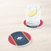 Coaster with Flag of Mississippi State, USA Zandsteen Onderzetter (Zijkant)