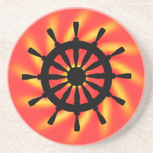 Coaster - Zwarte scheepsroer met spiraalvormige ac Zandsteen Onderzetter