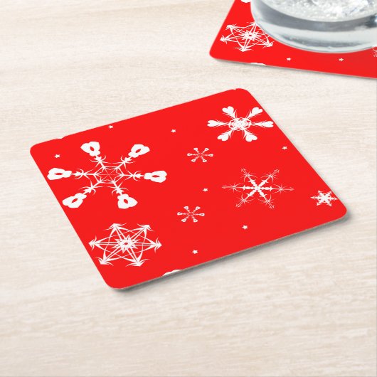 Coasters - Copos de Nieve - Navidad Kartonnen Onderzetters (Schuin)