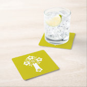 Coasters Floral Cross Yellow Kartonnen Onderzetters (Insitu)