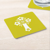 Coasters Floral Cross Yellow Kartonnen Onderzetters (Schuin)