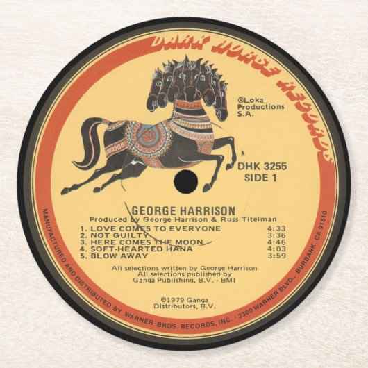 Coasters - George Harrison Ronde Kartonnen Onderzetter (Voorkant)