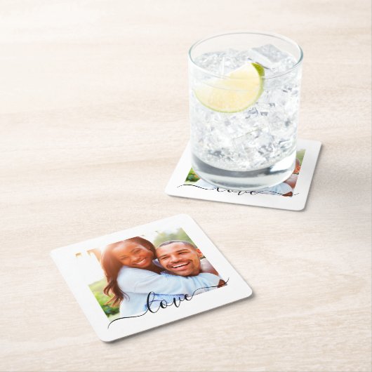 Coasters Liefde Tekst Foto Wit Kartonnen Onderzetters (Insitu)