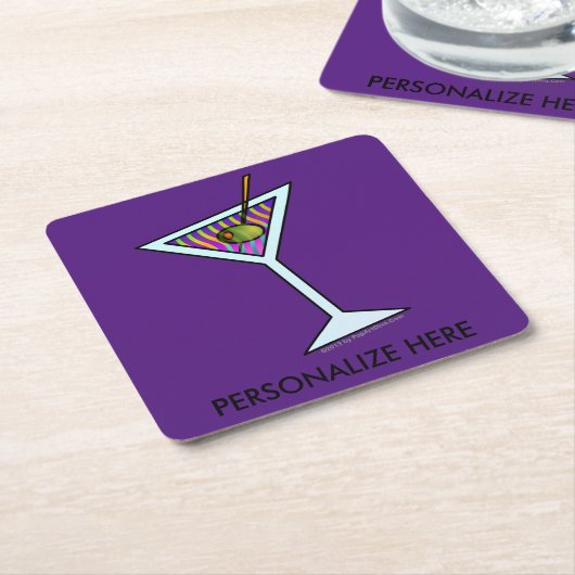 COASTERS - MARTINI ONTWERP KARTONNEN ONDERZETTERS (Schuin)
