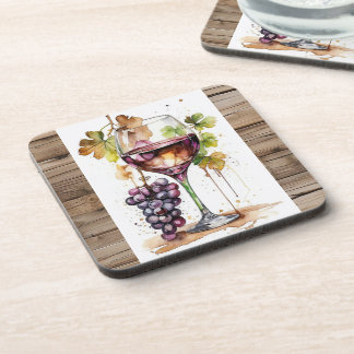Coasters/ Porta copos/ Wine glass and Grapes Bier Onderzetter