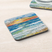 Coasters - Zee golven Zonsondergang Bier Onderzetter (Linkerzijde)