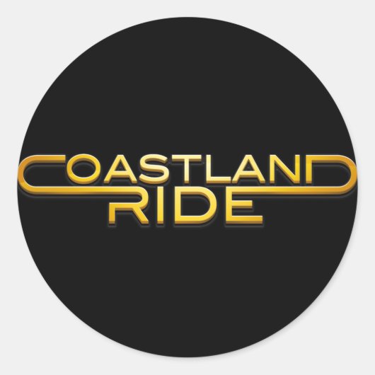 Coastland Ride - name logo Ronde Sticker (Voorkant)