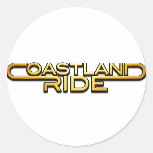 Coastland Ride - name logo Ronde Sticker (Voorkant)