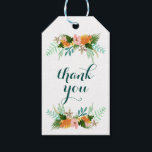 Coastline Floral Dank u Cadeaulabel<br><div class="desc">Met de hand geschilderd tropisch floraal ontwerp in rijke sinaasappels,  groenen en pinken van Shelby Allison.</div>
