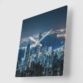 Coastline | Hong Kong Island, Asia Vierkante Klok (Hoek)