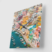 Coastline | Naples Italy Vierkante Klok (Hoek)