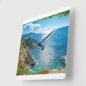 Coastline | Palaiokastritsa, Corfu, Greece Vierkante Klok (Hoek)