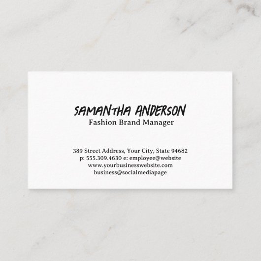 Coat Hanger Mode Logo | Denim Blue Jeans Visitekaartje (Achterkant)