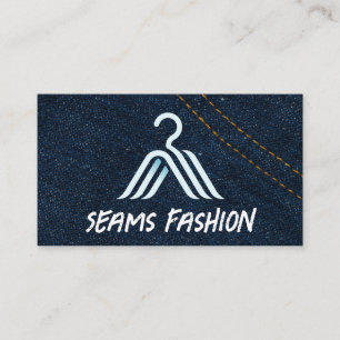 Coat Hanger Mode Logo   Denim Blue Jeans Visitekaartje
