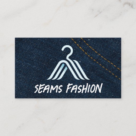 Coat Hanger Mode Logo | Denim Blue Jeans Visitekaartje (Voorkant)