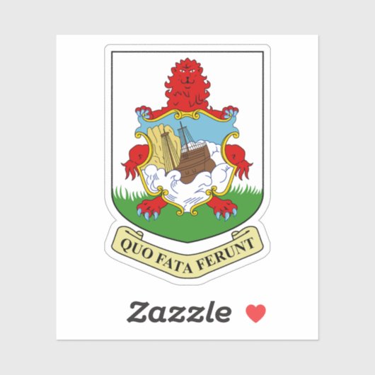 Coat of arms of Bermuda,British Overseas Territory Sticker (Vel)