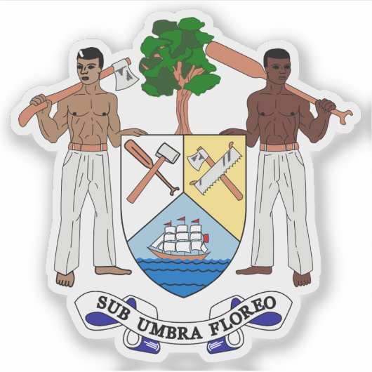 Coat of arms of British Honduras-Belize, 1967-1981 Sticker (Voorkant)