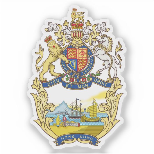 Coat of arms of Hong Kong (1843–1959) Sticker (Voorkant)