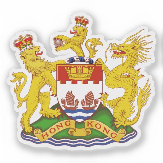Coat of arms of Hong Kong (1959-1997) Sticker (Voorkant)