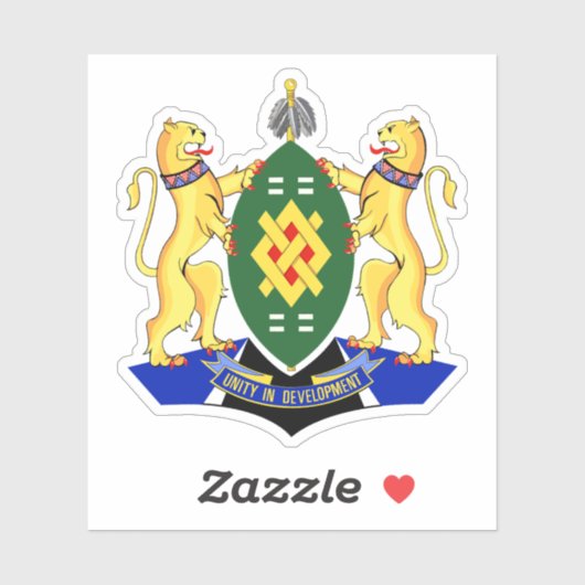 Coat of arms of Johannesburg, the Republic of Sout Sticker (Vel)