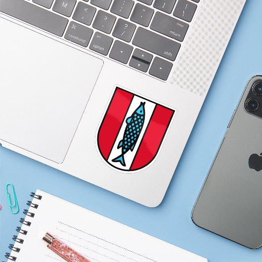 Coat of arms of Kaiserslautern, Germany Sticker (Laptop met iPhone)