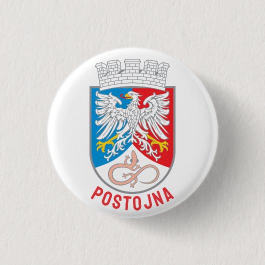Coat of Arms of Postojna, Slovenia Ronde Button 3,2 Cm (Voorkant)