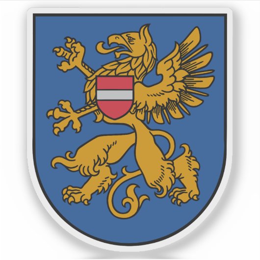 Coat of arms of the city of Rēzekne, Latvia Sticker (Voorkant)