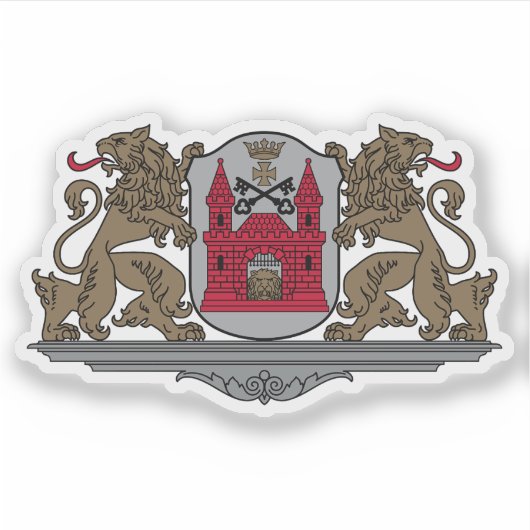 Coat of arms of the city of Riga, Latvia Sticker (Voorkant)