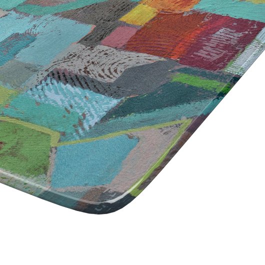 Coat van vele kleuren 6 x 7 Deco glazen snijplank (Hoek)