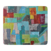 Coat van vele kleuren 6 x 7 Deco glazen snijplank (Voorkant)