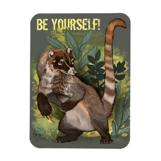 Coatamundi of White Nosed Coati Magneet (Verticaal)