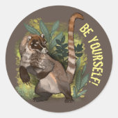 Coatamundi of White Nosed Coati Ronde Sticker (Voorkant)