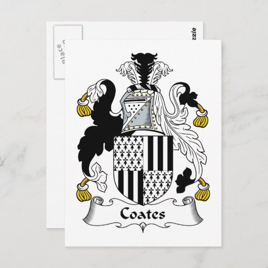 Coates Family Crest Briefkaart (Voorkant / Achterkant)