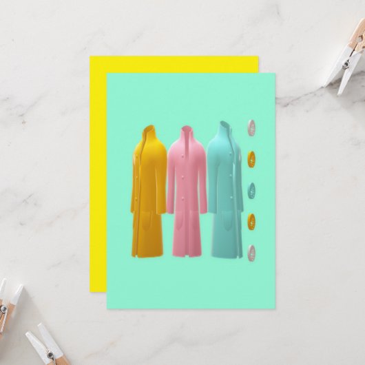 COATS MODE KLEDING ONTWERP KAART (Voorkant / Achterkant in situ)